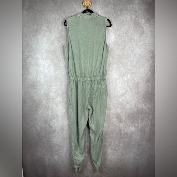 Young Fabulous & Broke Sleeveless Utility Jumpsuit Washed Green Size L - Picture 3 of 11